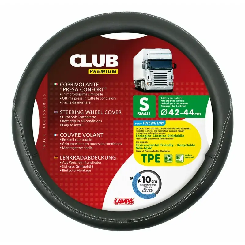 Reduceri Husă volan camion Club Premium, negru, S 42-44 cm, aderență ridicată