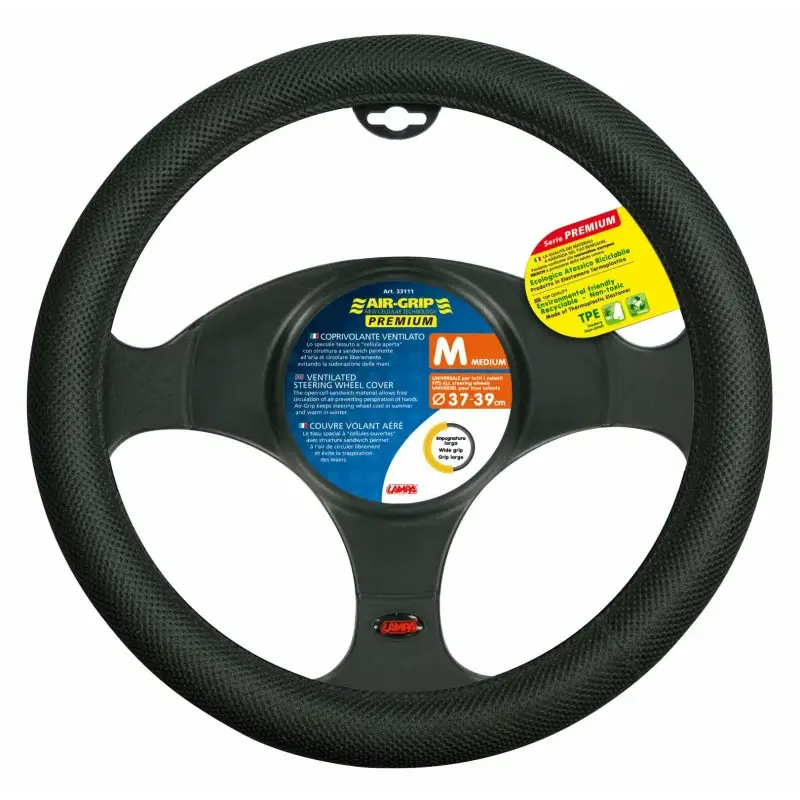 Nu rata Manson volan Air-Grip Premium ventilat, negru, 37-39 cm, Lampa