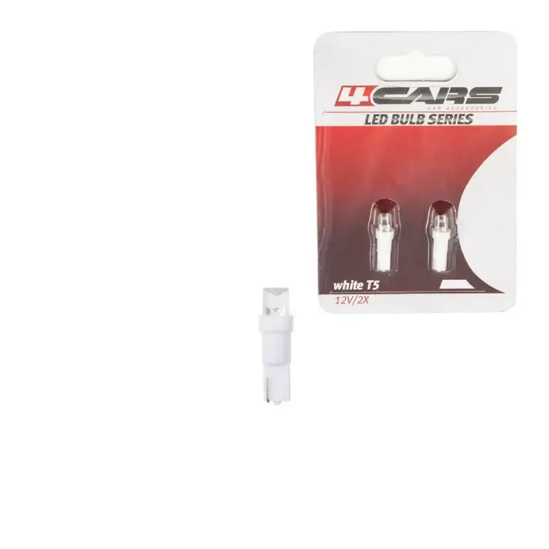 Bec LED T5 12V alb dispersat, soclu W2x4.6d, set 2 buc 4Cars Ofertă exclusivă