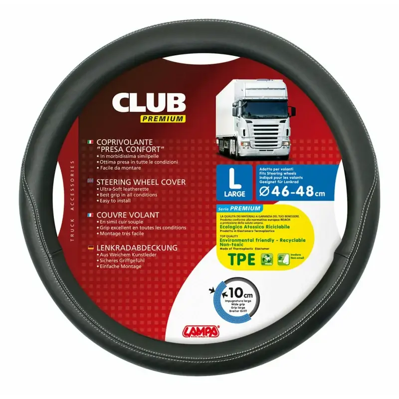 Chilipir Manson volan camion premium L 46-48 cm, negru, aderenta confortabila