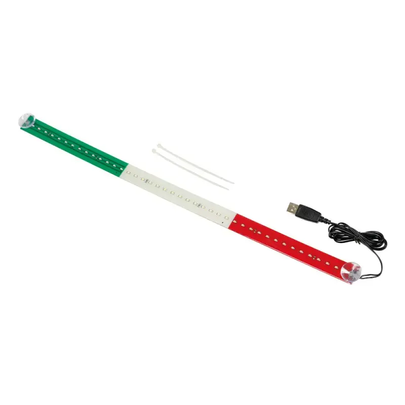 Ieftin Bandă LED auto 60 cm cu alimentare USB, steag Italia/Ungaria