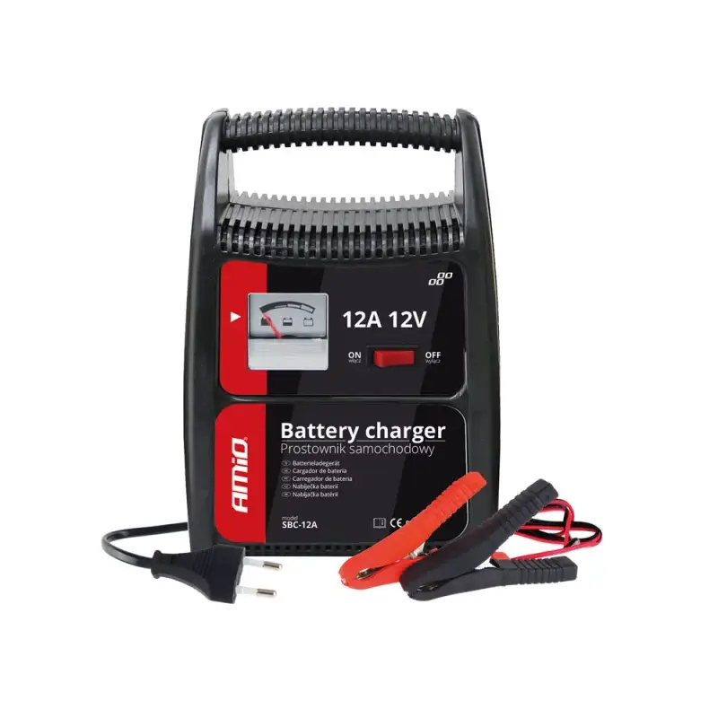 Promoție Redresor auto 12V 12A Amio SBC-12A pentru baterii plumb-acid