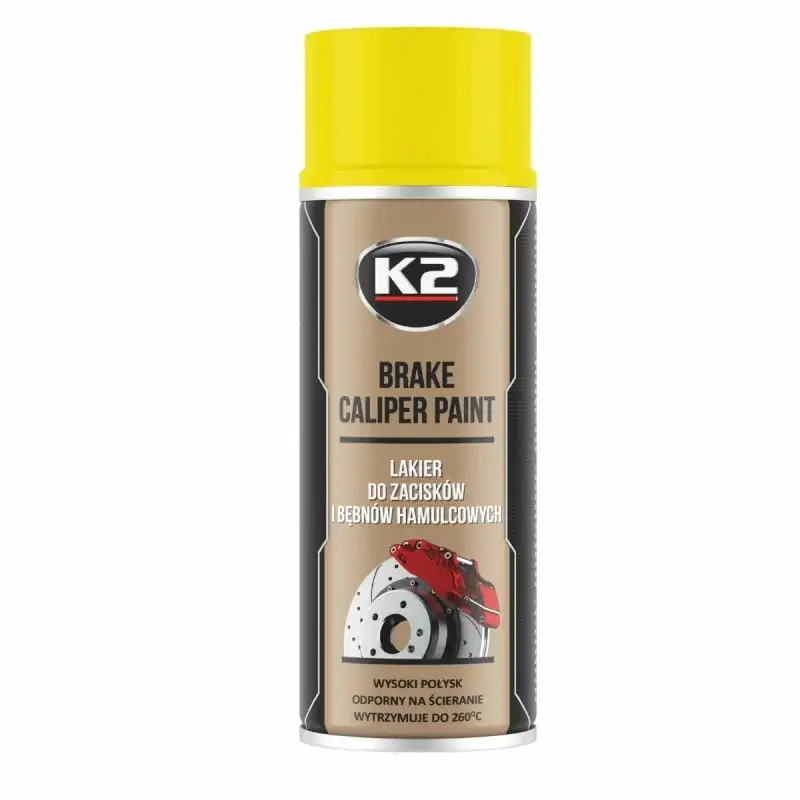 Preț mic Vopsea spray pentru etrieri frână K2, galben lucios, 400 ml