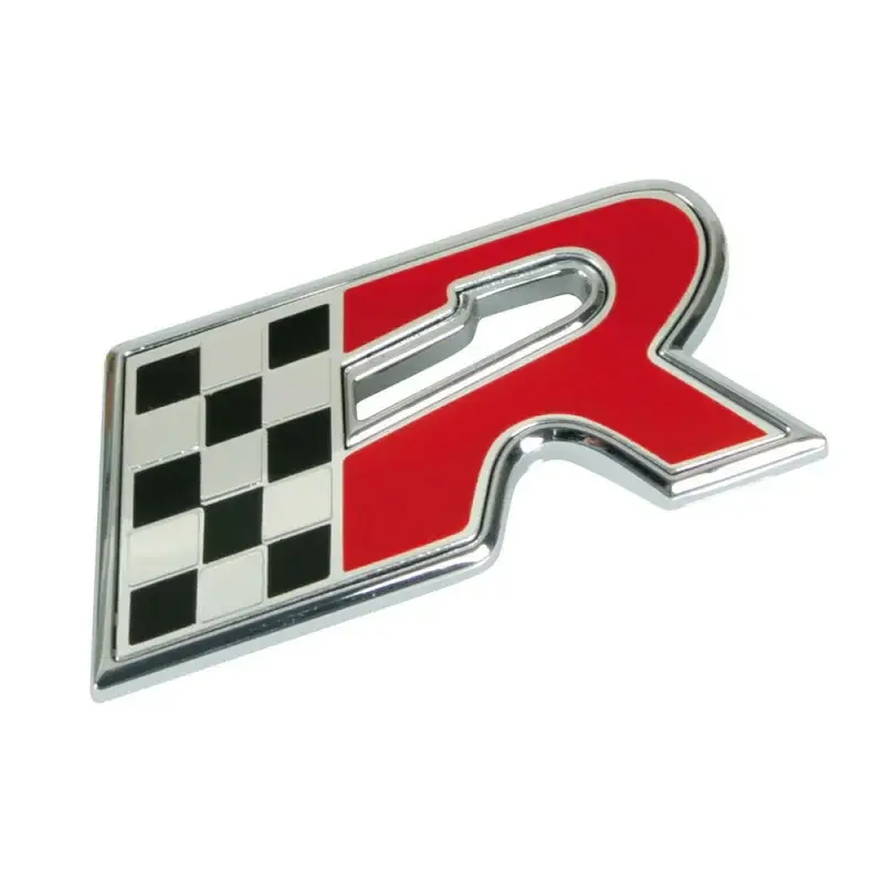Autocolant auto 3D crom bicolor R-Flag, adeziv rezistent, 55x25 mm Popular