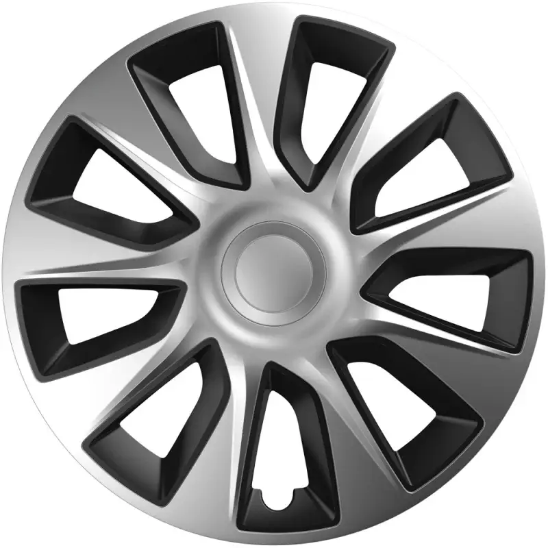 Reducere Set capace roti auto Cridem Stratos 15 inch, argintiu/negru, 4 buc
