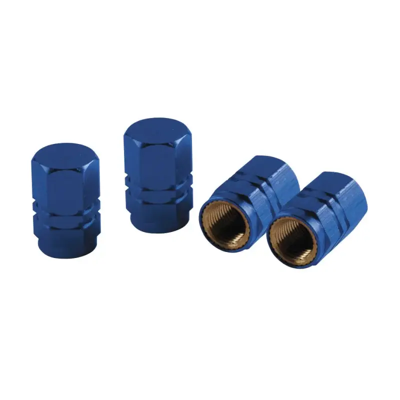 Preferatul clienților Capace valve hexagonale din aluminiu, albastre, set 4 buc, universale