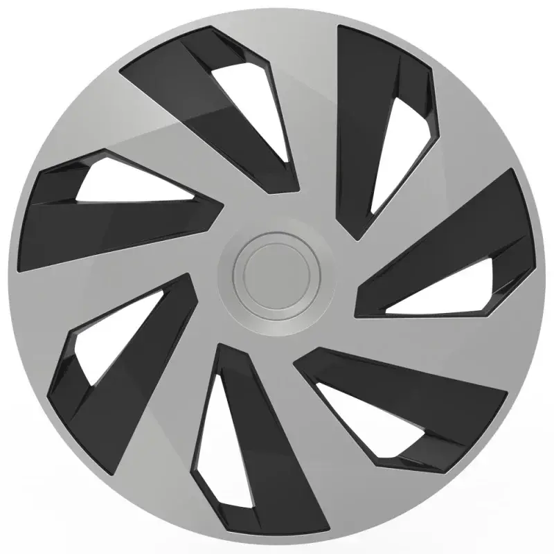 Calitate înaltă Set 4 capace roti Cridem Vector 15 inch, argintiu-negru, ABS