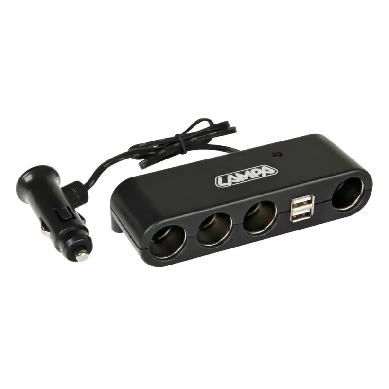 Cumpără acum Priza cvadrupla auto 12/24V cu 2 porturi USB Lampa Multi-Socket