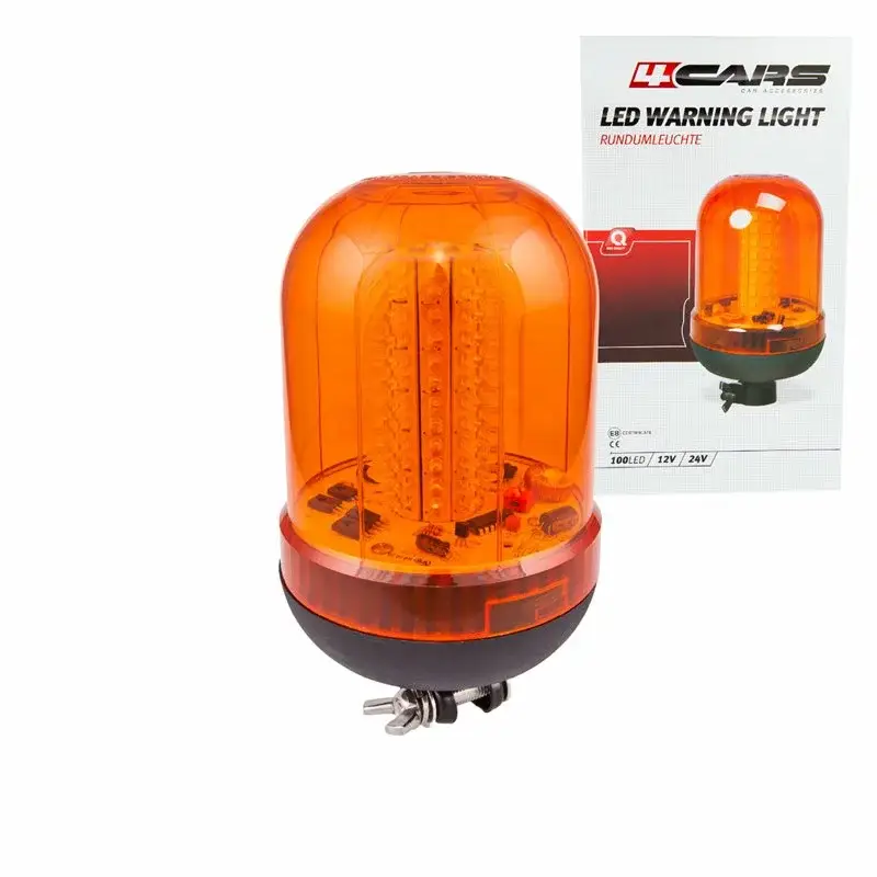 Promoție Girofar stroboscopic LED galben cu fixare DIN, 100 LED-uri, 12/24V