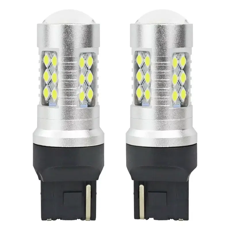 Set 2 becuri LED W21W T20 7440 Canbus 12/24V, 24 SMD 3030, alb Livrare expres