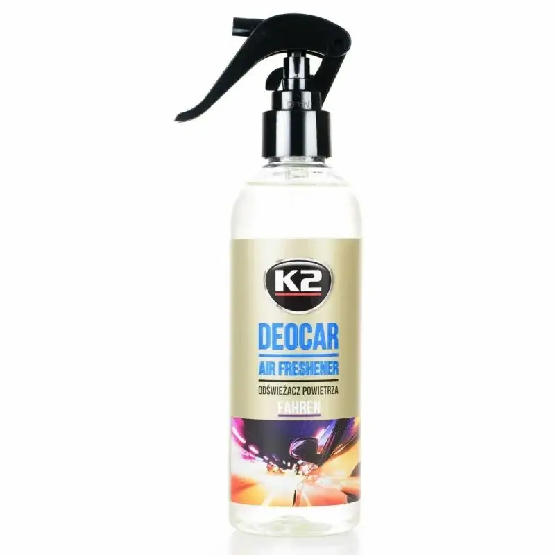 Odorizant auto cu atomizor K2 Deocar Fahren 250 ml, parfum intens Discount