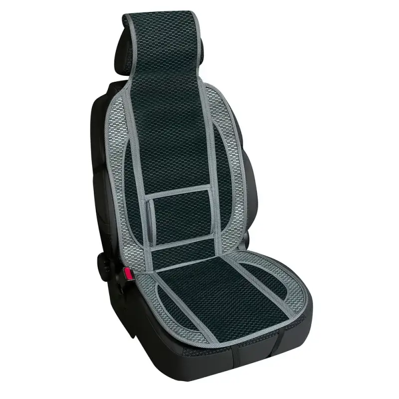 Expediere rapidă Husă scaun față din bambus Fresco-Sport, suport lombar, negru/gri