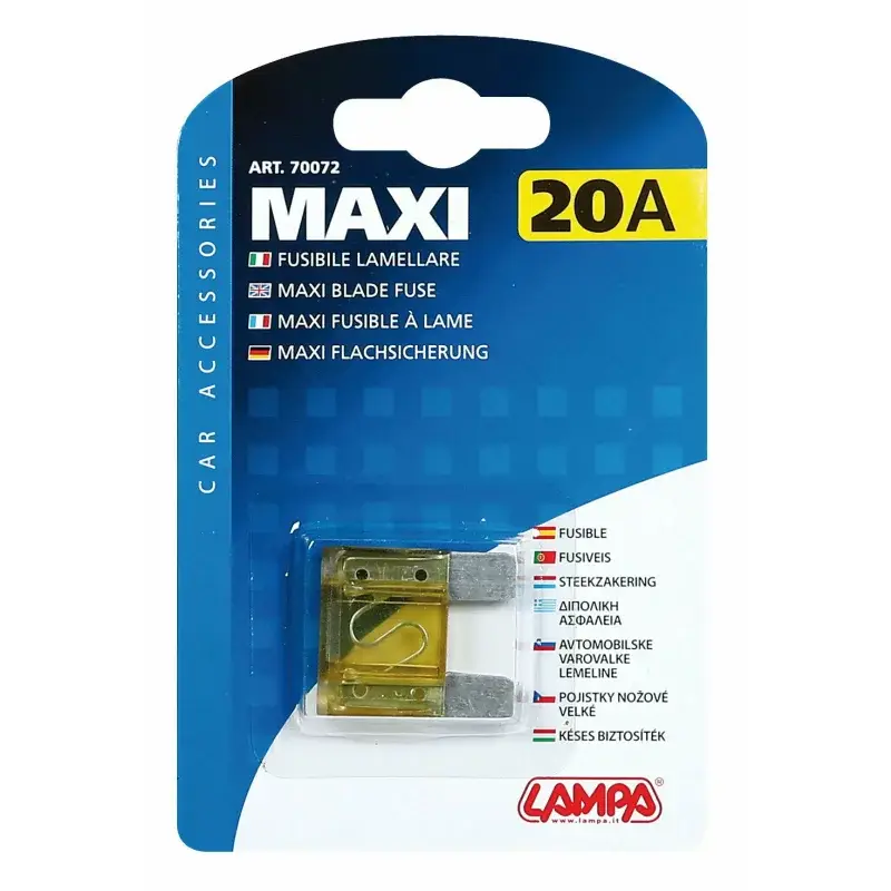 Siguranță plată Maxi 20A auto Lampa, pentru protecția circuitelor electrice Livrare rapidă