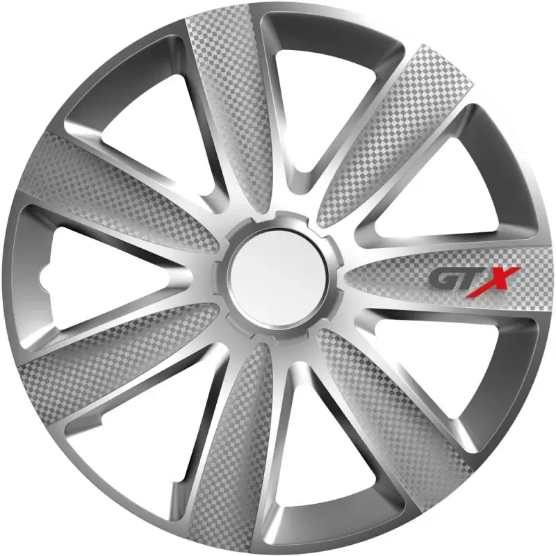 Set capace roti auto Cridem GTX Carbon 17 inch, argintiu, 4 bucati Livrare expres