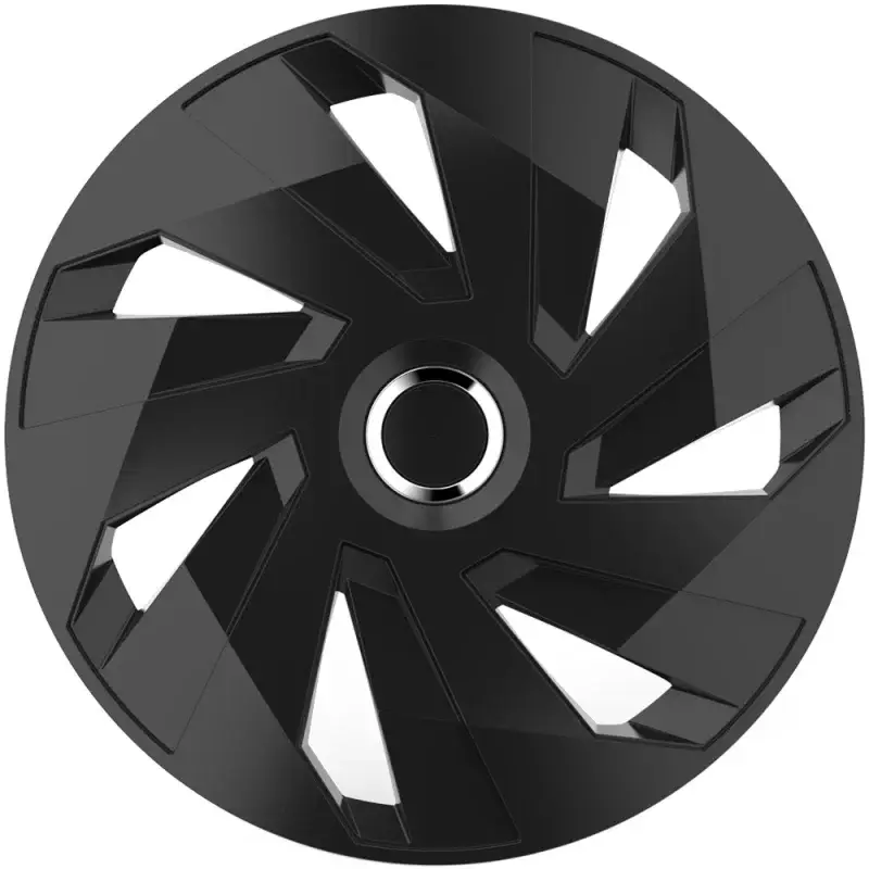Disponibil imediat Set 4 capace roti auto Cridem Vector RC 16 inch, negru/crom