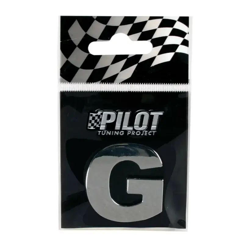 Promoție Autocolant 3D crom litera G 28 mm cu adeziv pentru personalizare auto