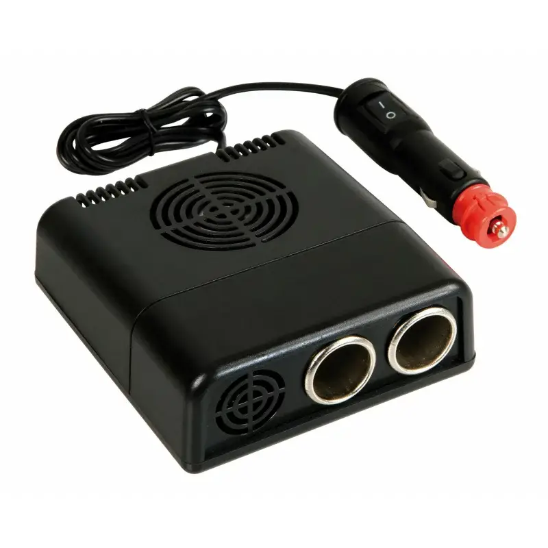 Transformator auto 24V la 12V 8A cu 2 prize bricheta si ventilator Preț promoțional