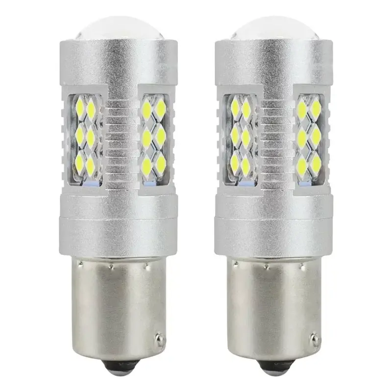 Plată sigură Set 2 becuri LED BA15s P21W 24 SMD 3030 Canbus 12/24V, alb 6000K