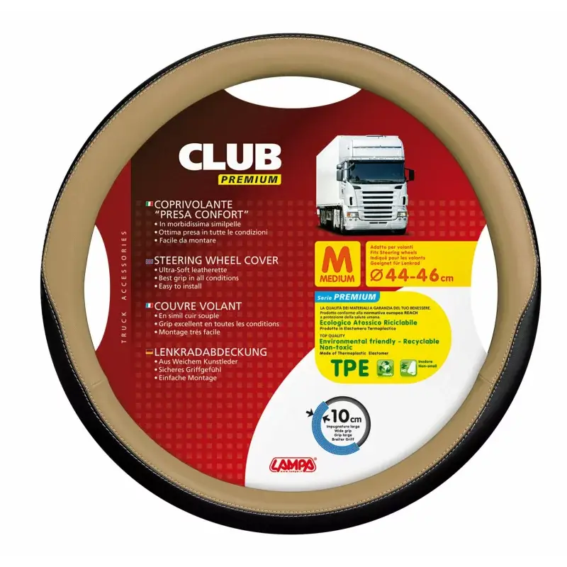 Husă volan camion Club Premium bej, mărimea M, Ø 44-46 cm Livrare rapidă