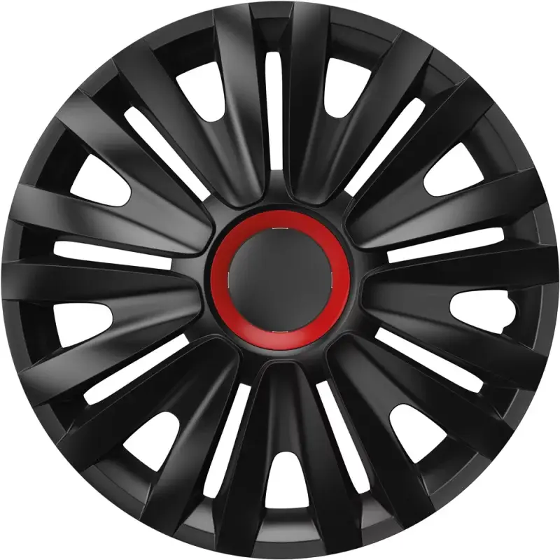 Vezi acum Set 4 capace roti auto Cridem Royal 15 inch, negru-rosu, ABS rezistent