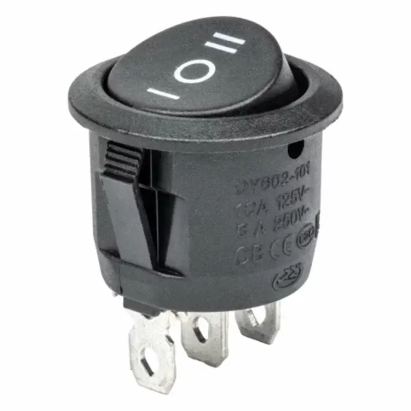 Promoție Întrerupător basculant rotund cu 3 poziții, 12/24V, 20A, negru