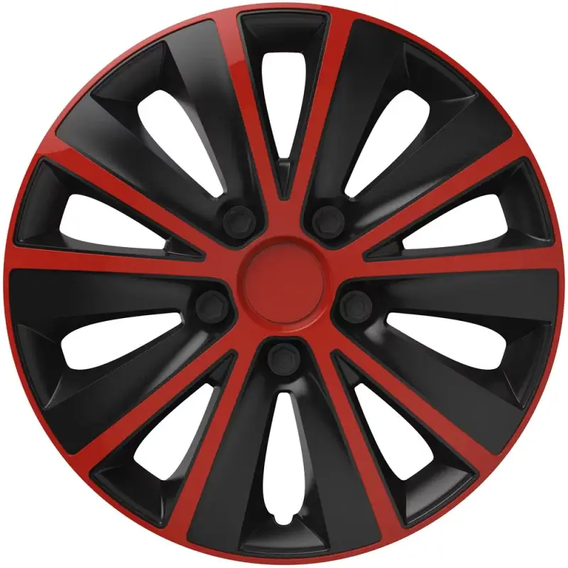 Preferatul clienților Set capace roti 15 inch Cridem Rapide, rosu-negru, 4 bucati