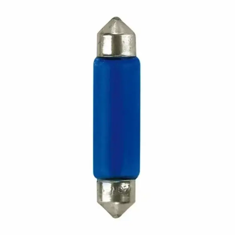 Promoție Bec auto sofit albastru 12V 10W SV8.5-8 11x44 mm, set 2 bucati