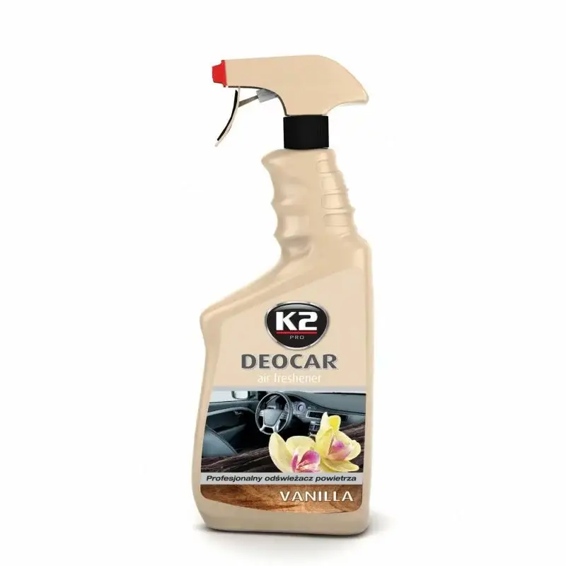 Odorizant auto cu atomizor K2 Deocar Vanilie 700 ml, parfum intens Ofertă exclusivă