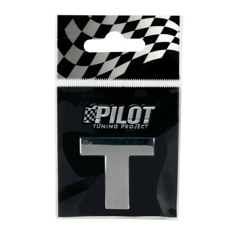 Disponibil imediat Autocolant 3D crom auto litera T, 28 mm, cu adeziv