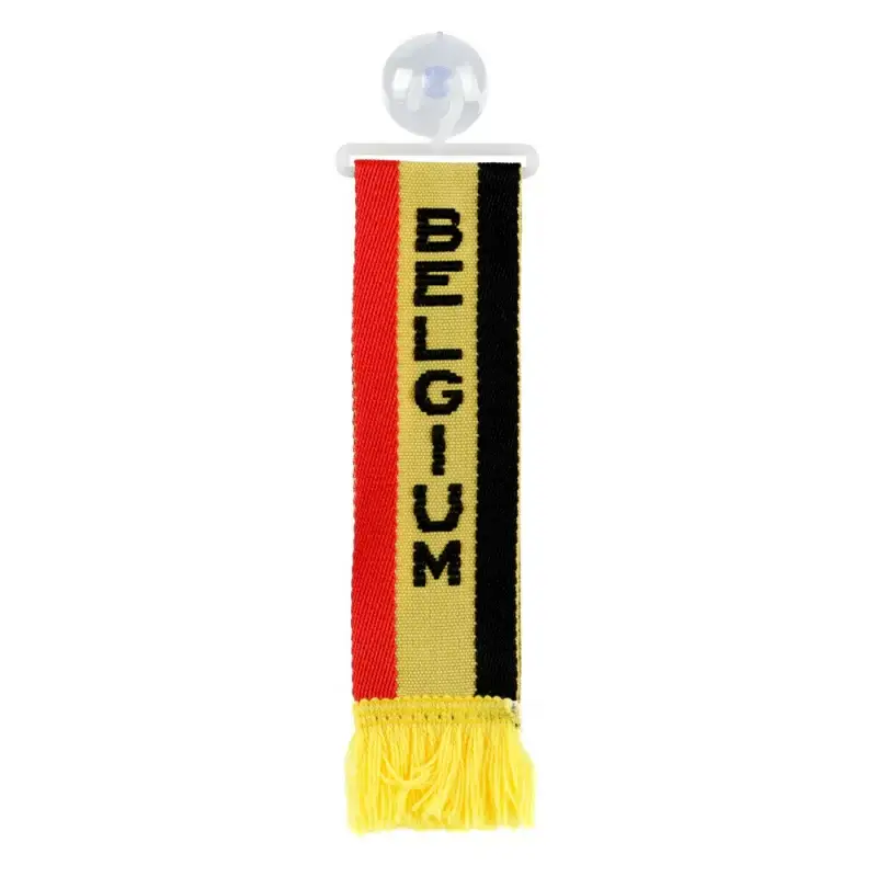 Popular Fanion auto mic Belgia cu ventuza pentru parbriz, montaj interior