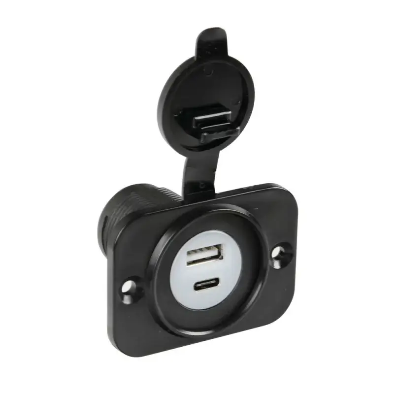 Priza auto incorporabila cu USB A si USB C 12/24V 3000mA Lampa Ext-12 Livrare expres