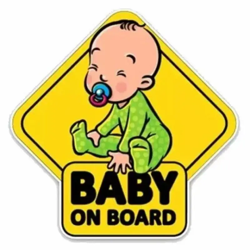 Autocolant auto Baby on Board 15x11 cm, multicolor, rezistent UV Discount