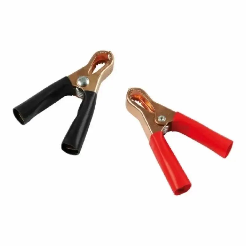 Cleme baterie auto 12V 40A, 7 cm, set 2 bucati, rosu/negru Ofertă