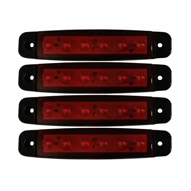 Reducere extra Lampa gabarit LED rosie 12/24V, 6 LED-uri, set 4 bucati