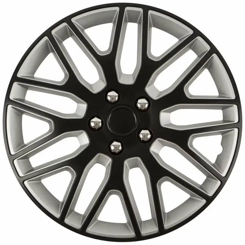 Set 4 capace roti auto Cridem Dakar 14 inch, negru/argintiu Preț mic