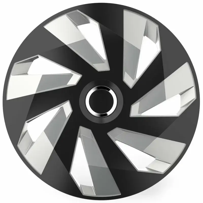 Premium Set 4 capace roti auto Cridem Vector RC 15 inch, negru argintiu