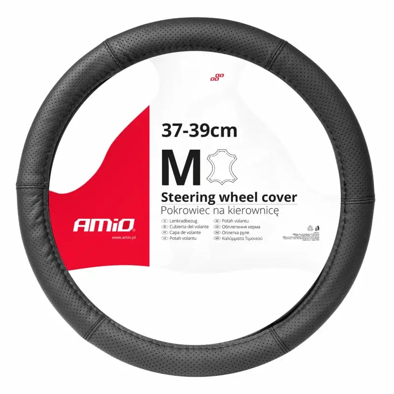 Husă volan din piele perforată Amio SWC-50 M, 37-39 cm, negru Vezi acum