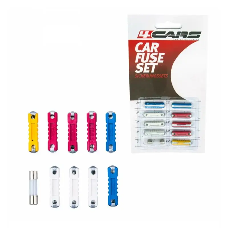 Set siguranțe cilindrice auto 10 buc, 5A-25A, 4Cars Bestseller