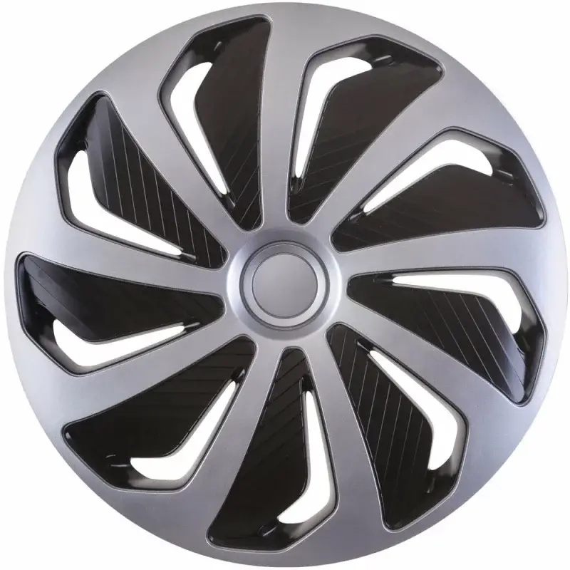 Bestseller Set capace roti auto Cridem Wind 15 inch, 4 buc, argintiu-negru