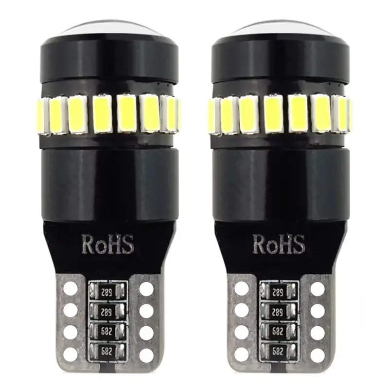 Ofertă de sezon Set 2 becuri LED W5W T10 Canbus 12/24V, 18+1 SMD 3014, alb