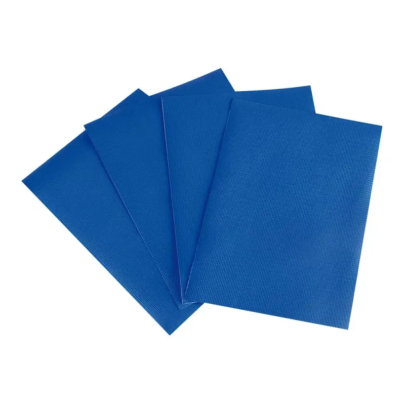 Disponibil imediat Set 4 petice PVC pentru reparare prelata semiremorca 15x21 cm, albastru