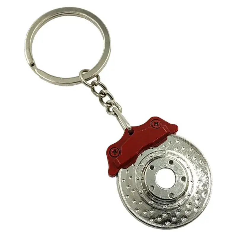 Breloc pentru chei model disc de frana rosu argintiu Cridem Promoție