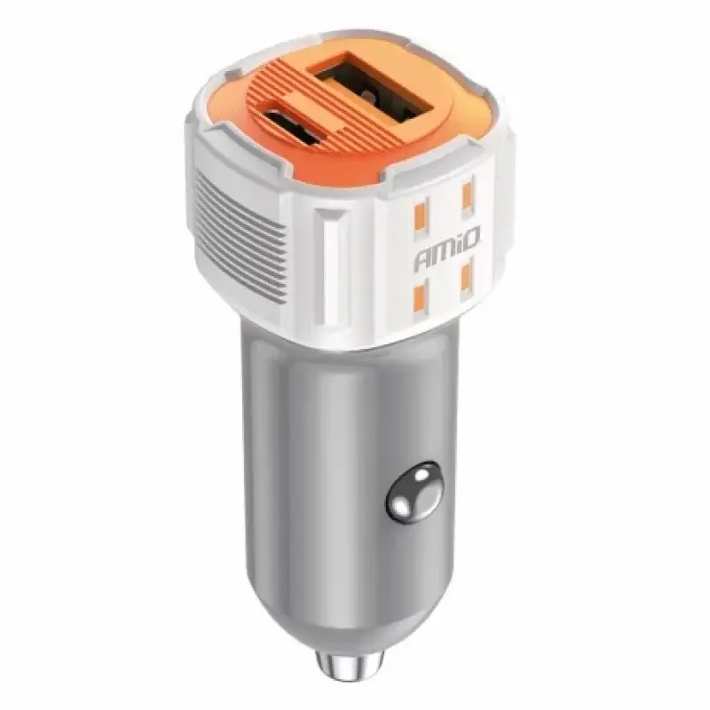 Discount Incarcator auto rapid Amio cu USB-A si USB-C 20W pentru 12V/24V