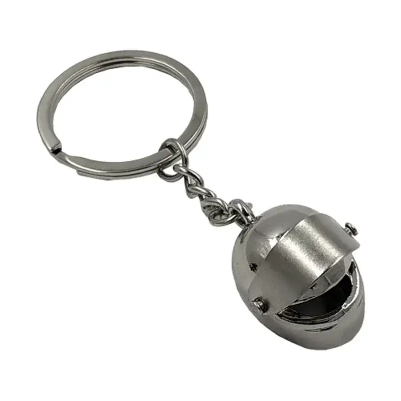 Breloc pentru chei cu model cască moto, argintiu, Cridem Ofertă de sezon