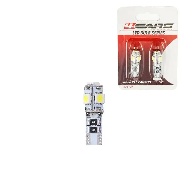 Bec LED T10 Canbus 12V alb, 5 SMD, set 2 bucati 4Cars Super ofertă