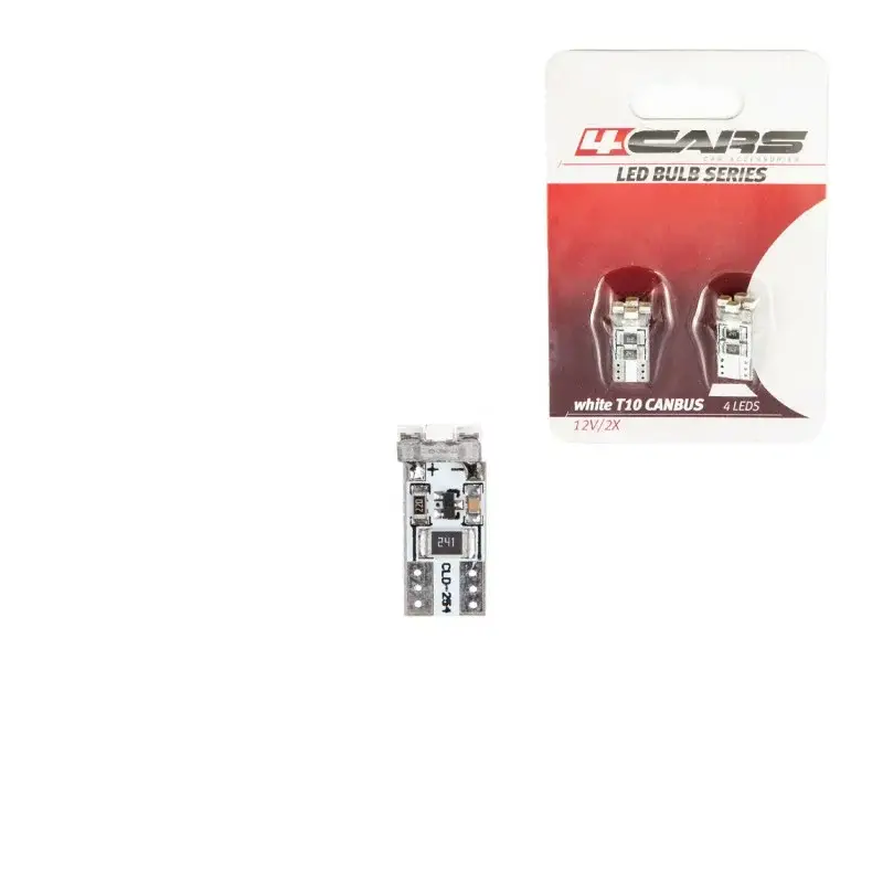 Retur ușor Set 2 becuri LED T10 Canbus 12V, 4 SMD, alb focalizat, 4Cars