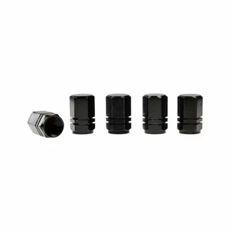 Set 5 capace valve hexagonale din aluminiu pentru roti auto, negre Cel mai vândut