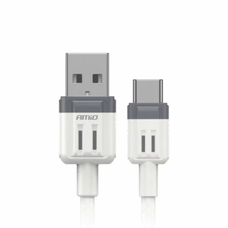 Cumpără acum Cablu USB la USB-C 3A, 1 m, pentru incarcare si date, Amio, alb