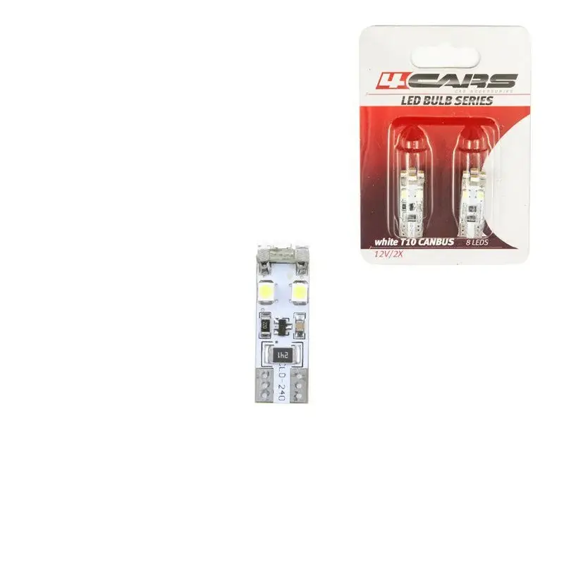 Nu rata Set 2 becuri LED T10 Canbus 12V, 8 SMD, lumină albă 4Cars