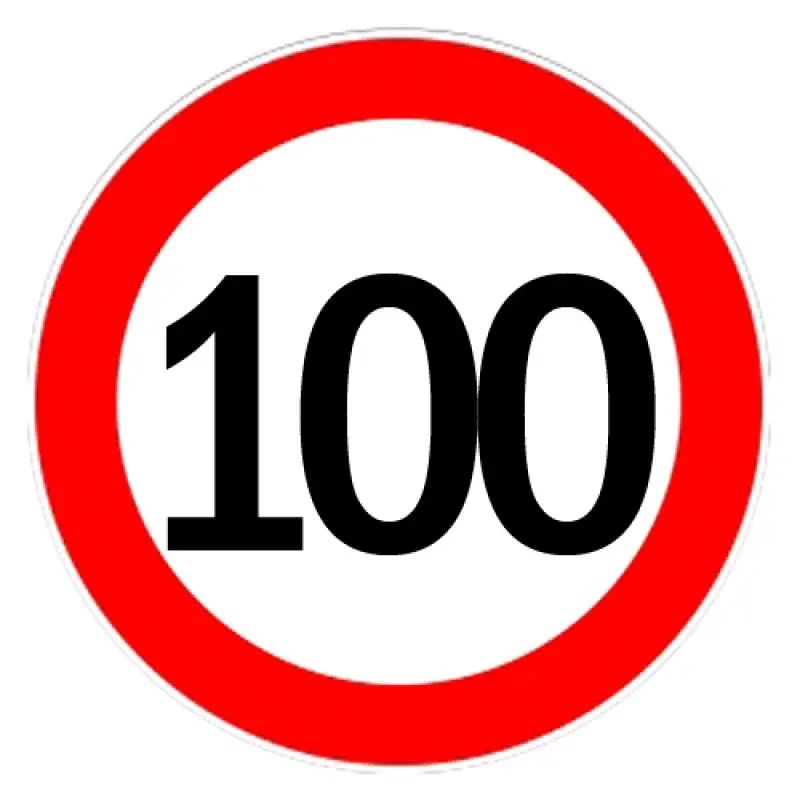 Ofertă Autocolant limitare viteză 100 km/h pentru exterior, Ø13 cm